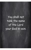 Religious Journal Modern Wording 2nd Commandment Chalkboard Style: (notebook, Diary, Blank Book)