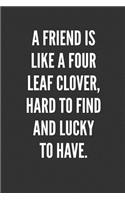 A Friend Is Like A Four Leaf Clover, Hard To Find And Lucky To Have