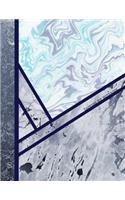 Express Me Notebook: Navy Blue & Teal Green Marble College Ruled Composition Writing Notebook