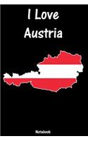 I Love Austria: Notebook college book diary journal booklet memo composition book 110 sheets - ruled paper 6x9 inch