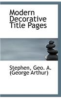 Modern Decorative Title Pages