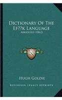 Dictionary Of The Efïk Language