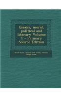 Essays, Moral, Political and Literary Volume 1