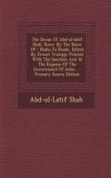 The Diwan Of Abd-ul-latif Shah, Know By The Name Of
