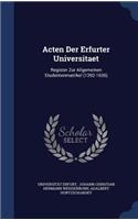 Acten Der Erfurter Universitaet