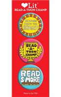 Read-a-thon 3 Badge Set: LoveLit Button Assortment