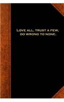 Shakespeare Quote Journal Love Trust