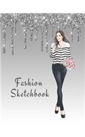 Fashion Sketchbook: The Book for Sketching Your Artistic Fashion Design Ideas. Including 2 Women Line Shapes (Silhouettes) to Help You Sketch. Draw Your Inspiration and