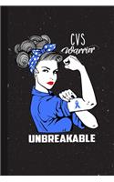 CVS Warrior Unbreakabe: Cyclic Vomiting Syndrome Awareness Gifts Blank Lined Notebook Support Present For Men Women Blue Ribbon Awareness Month / Day Journal for Him Her