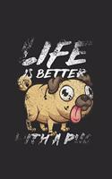 Pug Notebook: Diary Journal 6x9 inches with 120 Lined Pages