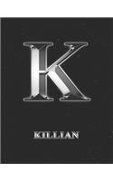 Killian: 2 Year Weekly Planner with Note Pages (24 Months) - Silver Effect Personalized Custom Letter K Initial First Name - 2020 - 2021 - Week Planning - Mo