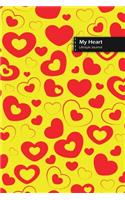 My Heart Lifestyle Journal, Blank Write-in Notebook, Dotted Lines, Wide Ruled, Size (A5) 6 x 9 In (Yellow)