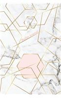 Bullet Journal: Marble + Gold Trendy Journal - 120-Page 1/2 Inch Dot Grid Notebook- 6 X 9 Marble & Gold Perfect Bound Softcover