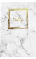Bullet Journal: Marble + Gold Trendy Journal - 120-Page 1/2 Inch Dot Grid Notebook- 6 X 9 Marble & Gold Perfect Bound Softcover