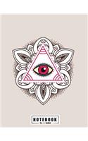Notebook by a madoo: All seeing eye on grey cover and Dot Graph Line Sketch pages, Extra large (8.5 x 11) inches, 110 pages, White paper, Sketch, Draw and Paint(3 All Seeing Eye on Grey Notebook)