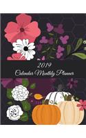 2019 Calendar Monthly Planner: Floral Garden, Monthly Calendar Book 2019, Weekly/Monthly/Yearly Calendar Journal, Large 8.5" x 11" 365 Daily journal Planner, 12 Months Calendar, s