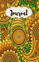 Yellow and Green Notebook: For Paisley Lovers and Writers: Blank Lined Paper Notebook (7.44 X 9.69 Inch - 70 Sheets/140 Pages)