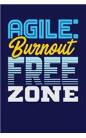 Agile: Burnout Free Zone: Dark Blue, Yellow & Blue Design, Blank College Ruled Line Paper Journal Notebook for Project Managers and Their Families. (Agile 
