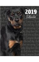 2019 Rottweiler: Dated Weekly Planner with to Do Notes & Dog Quotes - Rottweiler