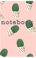 Notebook: Vintage Cactus Print Lined Notebook/Diary/Journal -5.06x7.81 (12.85x19.84cm)