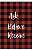 Law of Attraction Journal: Ask Believe Receive Red and Black Buffalo Plaid Law of Attraction Workbook to Be Used as a Manifestation Workbook or Journal with Positive Affirmati