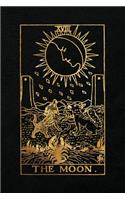 The Moon: 120 blank pages, The Moon Tarot Card Notebook - Black and Gold - Sketchbook, Journal, Diary (Tarot Card Notebooks)(Tarot Card Notebooks)