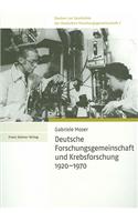 Deutsche Forschungsgemeinschaft Und Krebsforschung 1920-1970