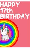 Unicorn Notebook Happy 17th Birthday