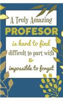 A Truly Amazing PROFESOR Is Hard To Find Difficult To Part With & Impossible To Forget