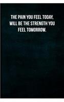 The pain you feel today, will be the strength you feel tomorrow.