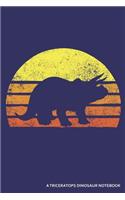 A Triceratops Dinosaur Notebook: A Retro Blank Lined Journal