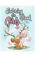 Coloring Book for Girls: Coloring Book for Girls: The Really Best Relaxing Coloring Book For Girls,40 Inspiring Designs; Beginner-Friendly Empowering Art, Cute, Animal, gira(1 Girls)