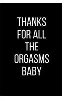 Thanks For All The Orgasms Baby: Sexual Blank Lined Journal-120 Pages 6 x 9