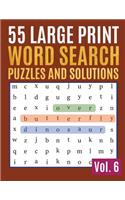 55 Large Print Word Search Puzzles And Solutions: Activity Book for Adults and kids Word Game Easy Quiz Books for Beginners (Find a Word for Adults & Seniors)