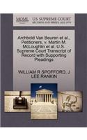 Archbold Van Beuren Et Al., Petitioners, V. Martin M. McLoughlin Et Al. U.S. Supreme Court Transcript of Record with Supporting Pleadings