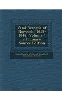 Vital Records of Norwich, 1659-1848, Volume 1