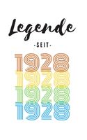 Legende seit 1928: Liniertes Geburtstag Birthday oder Gästebuch Geschenk liniert - Geburtstags Journal für Männer und Frauen mit Linien