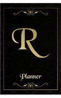 R: Letter Journal Monogram Minimalist Lined Notebook To Do List Undated Daily Planner for Personal and Business Activities with Check Boxes to Help you