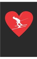 Ich liebe Skifahren: Notizbuch A5 für Skifahrer und Liebhaber von Abfahrtsrennen und Ski Alpin I ca. A5 (6x9 inch.) I Geschenk I 120 Seiten I Blanko