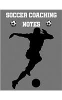 Soccer Coaching Notes: For soccer coaches to use to plan games - Includes a pitch diagram to sketch out strategies and room for coaching notes.