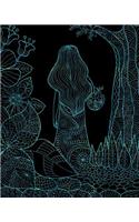 Bullet Journal Notebook Girl in the Woods 4: 172 Numbered Pages with 160 Graph Style Grid Pages, 6 Index Pages and 2 Key Pages in Large 8 X 10 Size for Journaling, Writing, Planning or Doodling