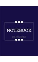 Notebook Extra Large: Navy Blue: Notebook 8.5 X 11: Notebook 400 Pages