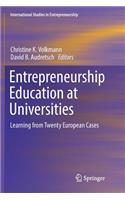 Entrepreneurship Education at Universities