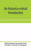 historico-critical introduction to the canonical books of the New Testament