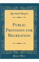 Public Provision for Recreation (Classic Reprint)