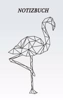 Notizbuch: Geometrischer Flamingo schwarz weiß, 120 Seiten gepunktet, eckiger Buchrücken, genug Freiraum für all deine Notizen, Gedanken, Ideen und Visionen