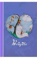 Brigitte: Cahier Personnalisé - Fox Avec Coeur - Couverture Souple - 120 Pages - Vide - Notebook - Journal Intime - Scrapbook - Idée Cadeau