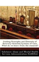Guiding Principles and Elements of Recovery-Oriented Systems of Care: What Do We Know from the Research?