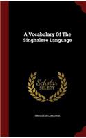 Vocabulary Of The Singhalese Language