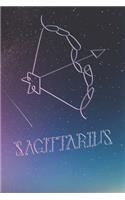Zodiac Sign Notebook Sagittarius: Astrology Journal, Horoscope Notepad, Diary, 120 Pages, blanc Dot Grid, 6" x 9"